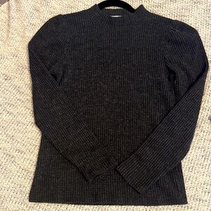 Womans Z Supply Charcoal Ribbed Mock Neck Sweater – Size Small